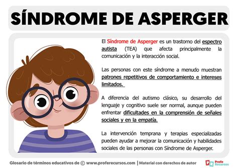 infografía sobre características clave del Síndrome de Asperger