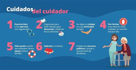 infografía con consejos prácticos para el autocuidado del cuidador