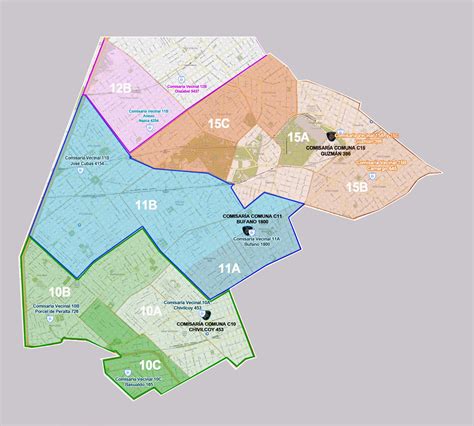 Mapa de ubicación de las unidades y comisarías de Carabineros en la zona de Viña del Mar