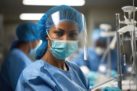 Equipo médico con batas azules en un entorno hospitalario