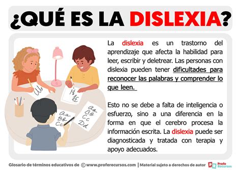 Esquema sobre qué es la dislexia y cómo se manifiesta