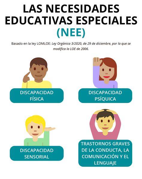 Infografía: Definición de Necesidades Educativas Especiales (NEE) y tipos de apoyo educativo