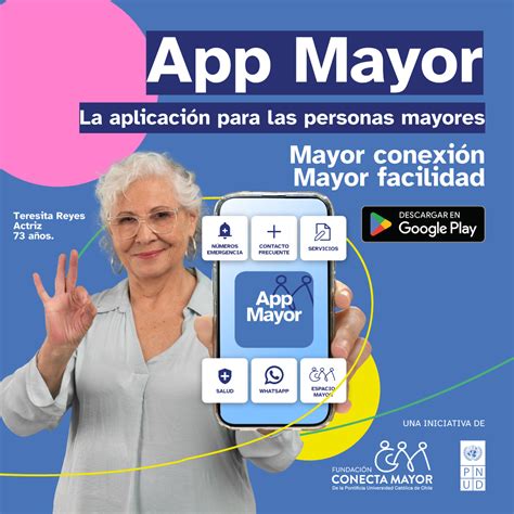 Diseño del dispositivo móvil adaptado para adultos mayores de Conecta Mayor
