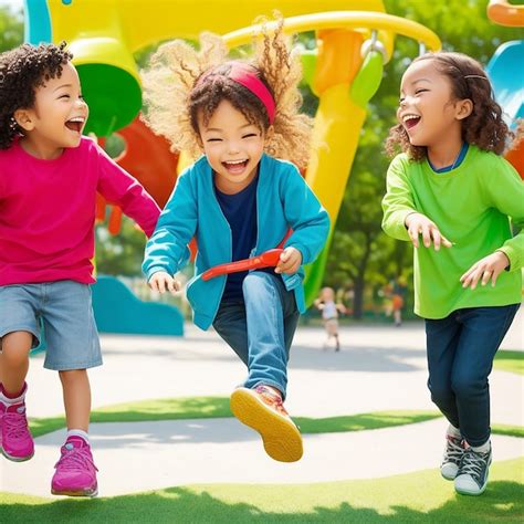 Fotografía de niños jugando en un jardín infantil