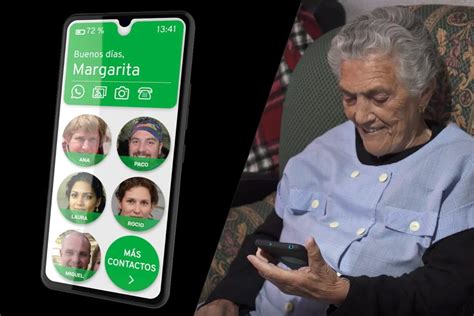 Teléfono Android con iconos grandes y texto legible para personas mayores