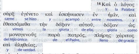 Texto griego con la palabra idiṓtēs y su traducción