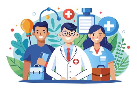 Ilustración de un profesional de la salud realizando una visita domiciliaria, mostrando el equipamiento necesario.