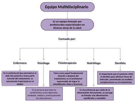 Mapa conceptual que ilustra los diferentes roles del equipo multidisciplinario en la hospitalización domiciliaria.