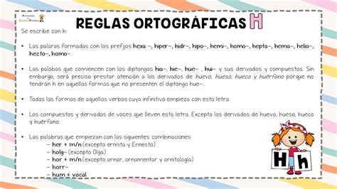 Gráfico que ilustra la regla ortográfica de la 