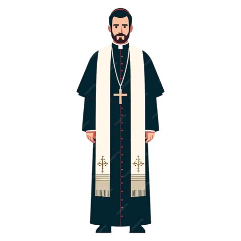 Ilustración de un anciano sacerdote rezando con serenidad