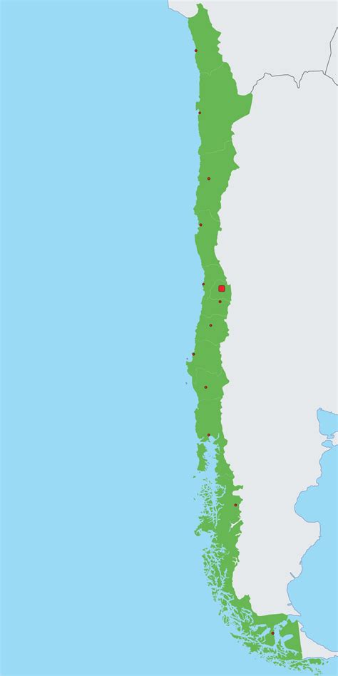 Mapa de Chile destacando la distribución nacional de recintos recreacionales y centros vacacionales para el personal institucional.