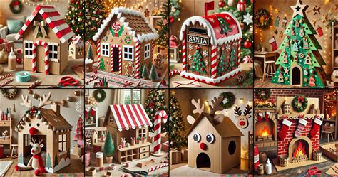 Variedad de manualidades navideñas terminadas