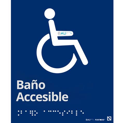 Señalética universal de baño accesible para personas con discapacidad