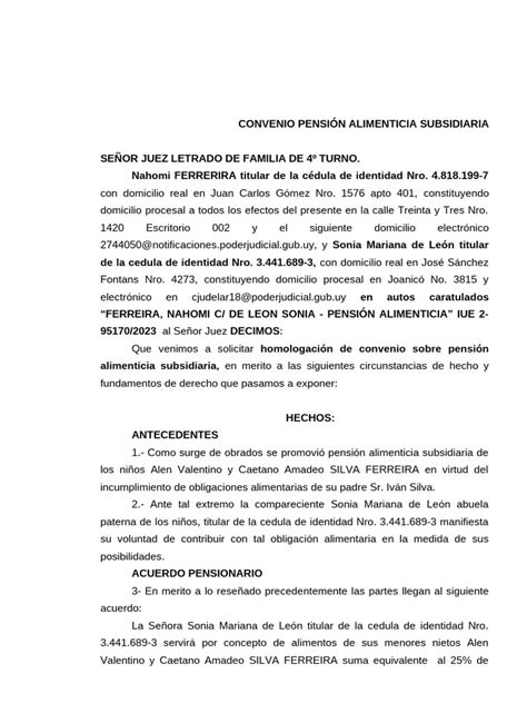 Esquema de las partes involucradas en un acuerdo de pensión alimenticia