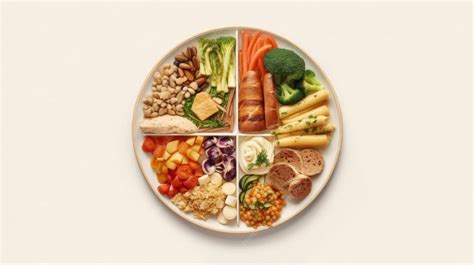 Plato de comida equilibrada con proteínas, vegetales y carbohidratos saludables.