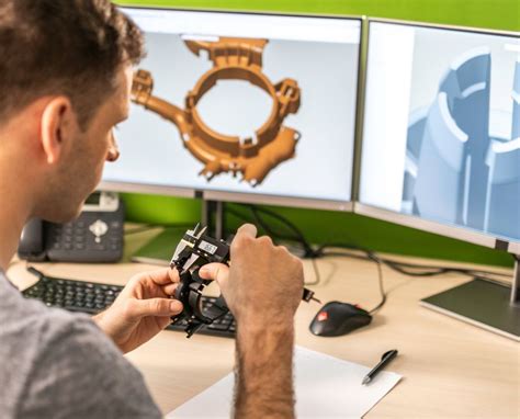 Diseñador industrial usando software de modelado 3D