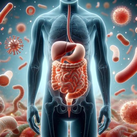 Esquema del tracto gastrointestinal humano con énfasis en las áreas de sangrado