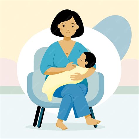 ilustración de una madre amamantando a su bebé