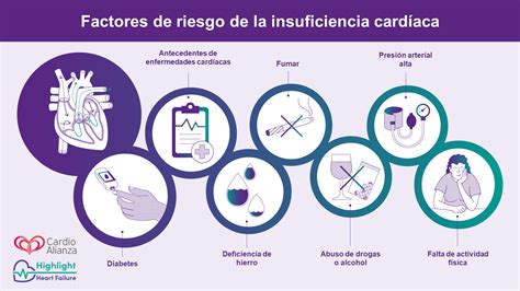 Infografía o esquema sobre las causas y factores de riesgo de la insuficiencia cardíaca