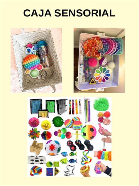 Muestra de materiales diversos para crear una caja sensorial (plumas, telas, conchas, etc.).