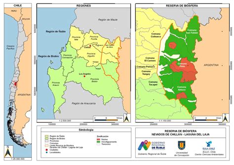 Mapa regional de Chillán y comunidades beneficiarias