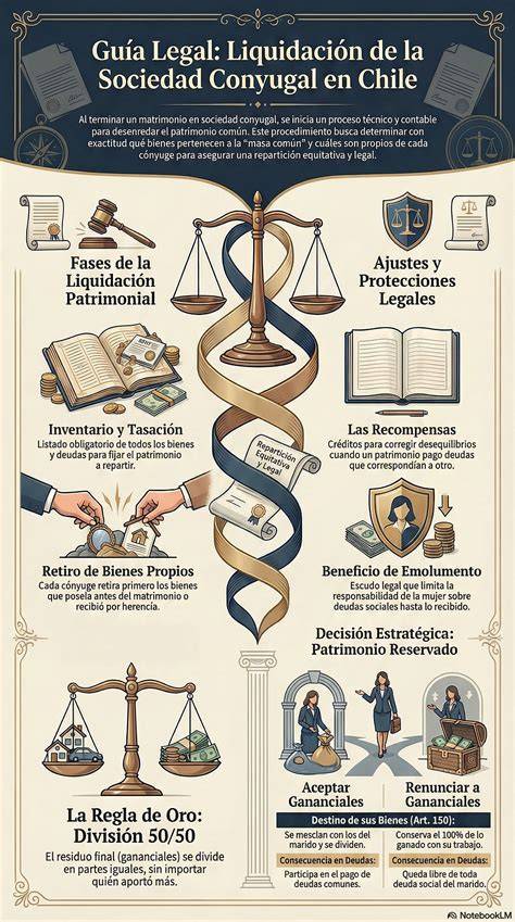 Infografía sobre etapas de la sociedad conyugal y posibles reformas