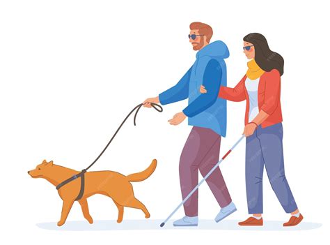 Esquema de un equipo formado por una persona con discapacidad visual y su perro guía en un entorno urbano