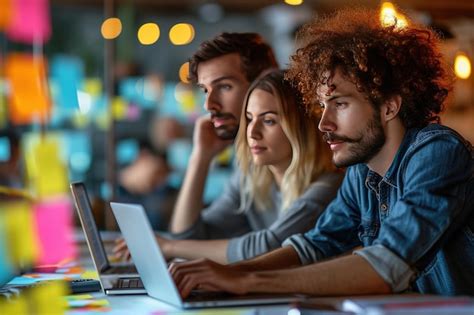 Fotografía de un equipo de profesionales colaborando en un entorno de oficina moderno