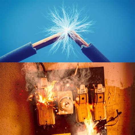 Esquema de las posibles causas de un cortocircuito eléctrico