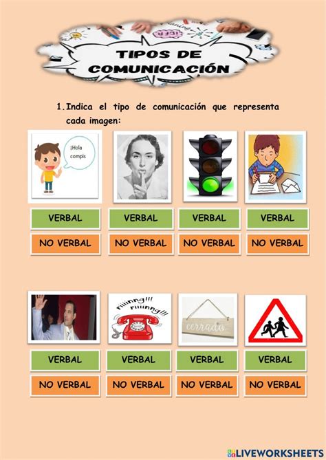 Infografía mostrando los diferentes tipos de comunicación: verbal, no verbal, paraverbal y visual, con ejemplos de cada una