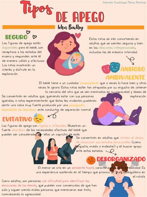 Esquema de las etapas del apego en niños