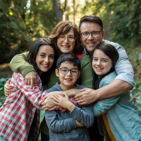 Foto de una familia abrazándose con un niño con discapacidad en el centro, transmitiendo amor y apoyo