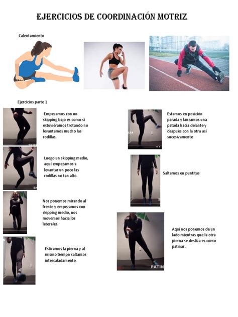 Esquema de ejercicios de psicomotricidad y coordinación motora para pacientes con Parkinson