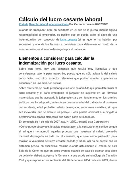 Gráfico explicando el cálculo de lucro cesante en casos de incapacidad