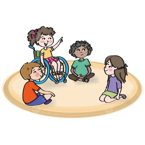 Dibujo de niños realizando una actividad de juego de rol sobre inclusión en el aula