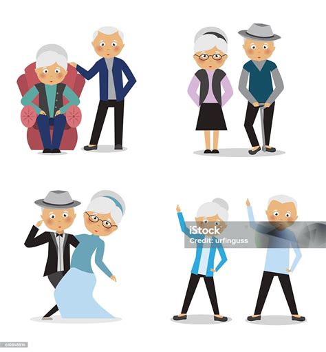 Ilustración de personas mayores con disfraces de época o culturales