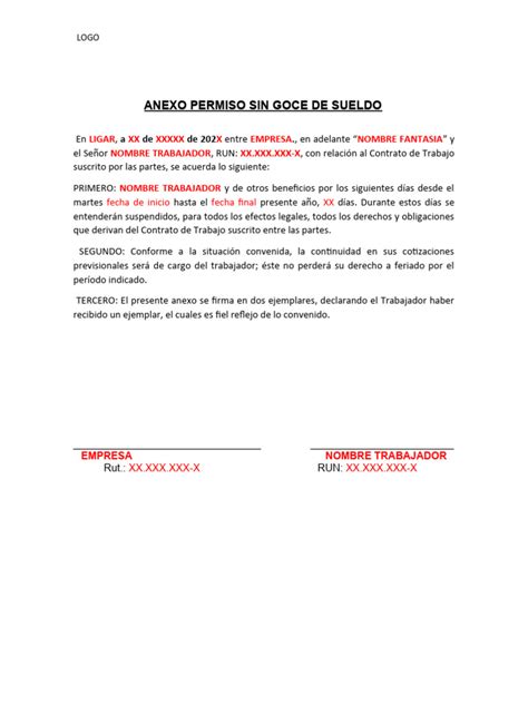 Esquema de las implicaciones legales de un permiso sin goce de sueldo