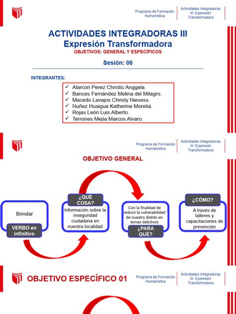 Esquema de los objetivos de un programa de prevención