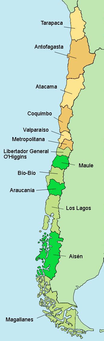 Mapa de Chile destacando la Región Metropolitana e Iquique