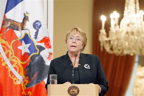 Michelle Bachelet durante un discurso en el Palacio de La Moneda