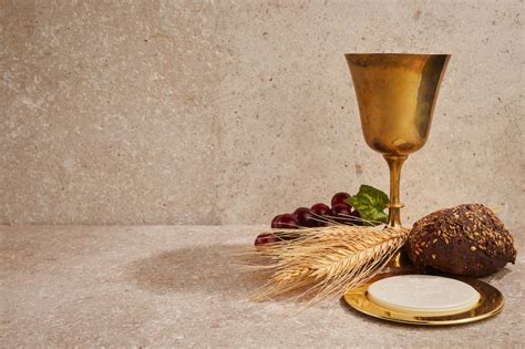 Imagen simbolizando el viático, con el Pan y el Vino