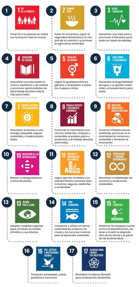 Esquema visual de los 17 Objetivos de Desarrollo Sostenible (ODS)