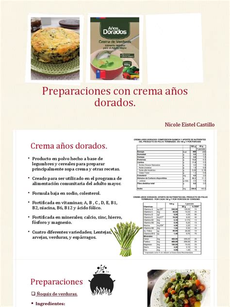 Envase de Crema Años Dorados con información nutricional