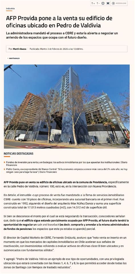 Edificio corporativo de AFP Provida en Chile