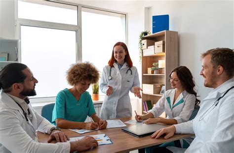 Foto del equipo interdisciplinario trabajando con residentes