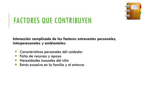 Esquema de factores que contribuyen al estrés del cuidador