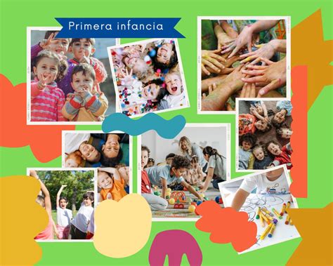 Infografía o collage de fotos de diferentes cuidadores interactuando con niños, con iconos que representen paciencia, creatividad, experiencia.