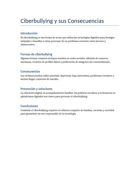 Esquema: Ciclo y consecuencias del ciberbullying