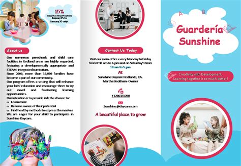 Diseño de folletos para servicios de cuidado infantil