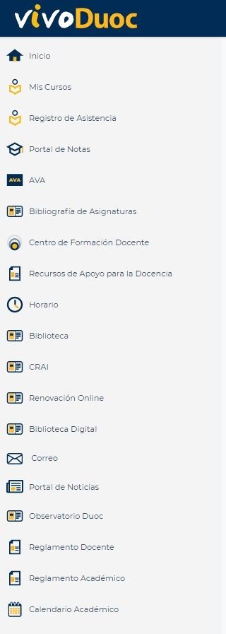 Diseño de interfaz de la aplicación Vivo Duoc mostrando sus funciones